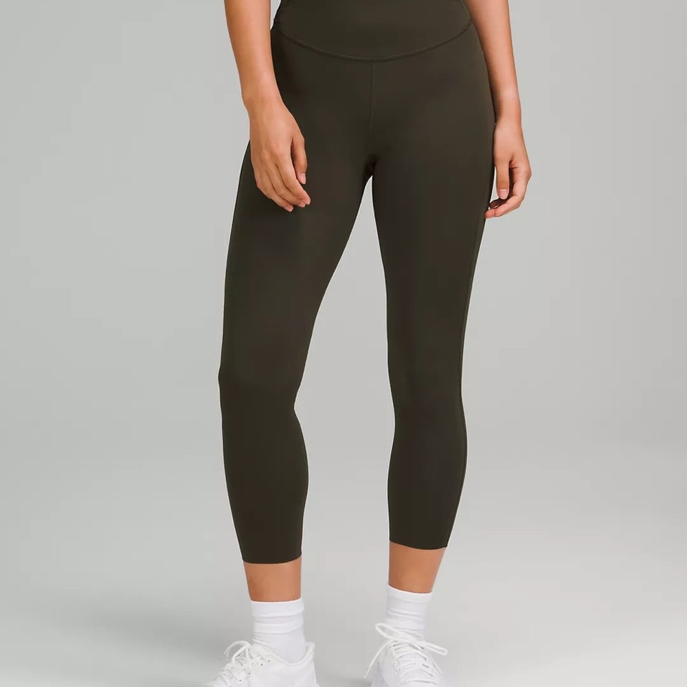 Lululemon base pace high rise crop. Olive green